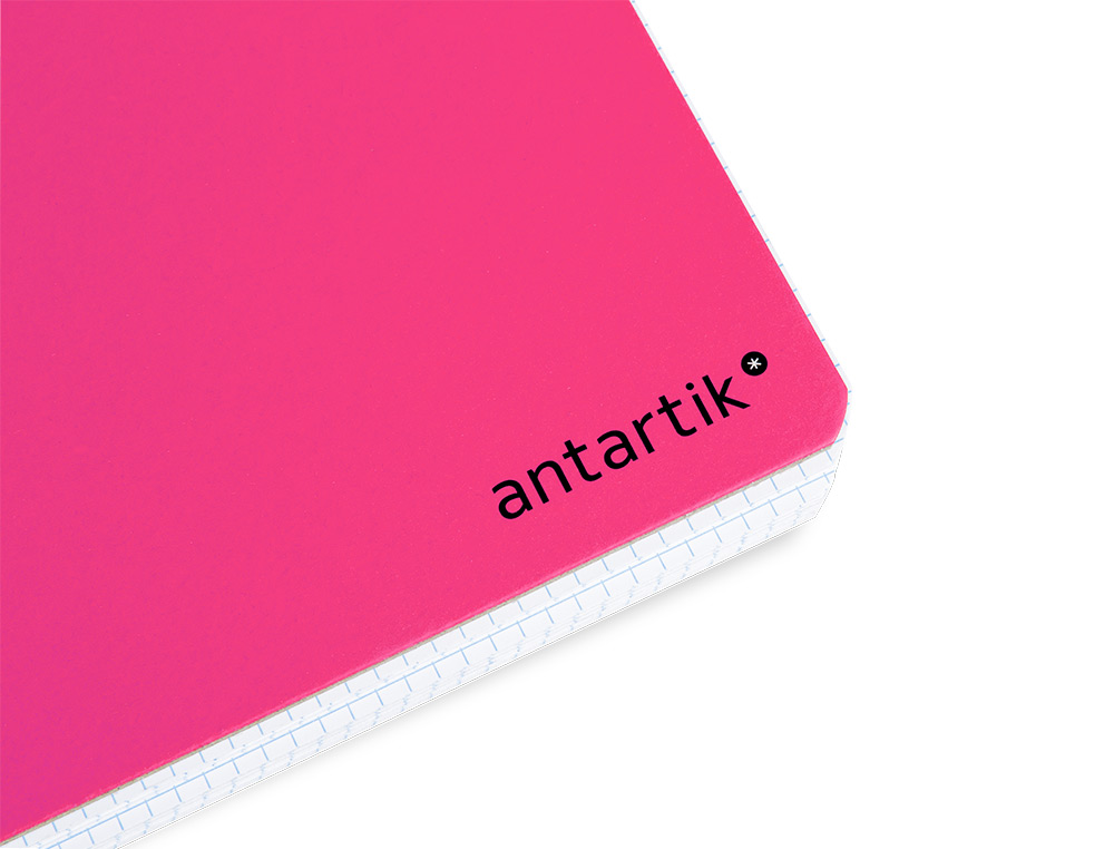 CUADERNO ESPIRAL ANTARTIK A5 TAPA DURA 80H 100 G CUADRO 5MM CON MARGEN COLOR ROSA FLUOR